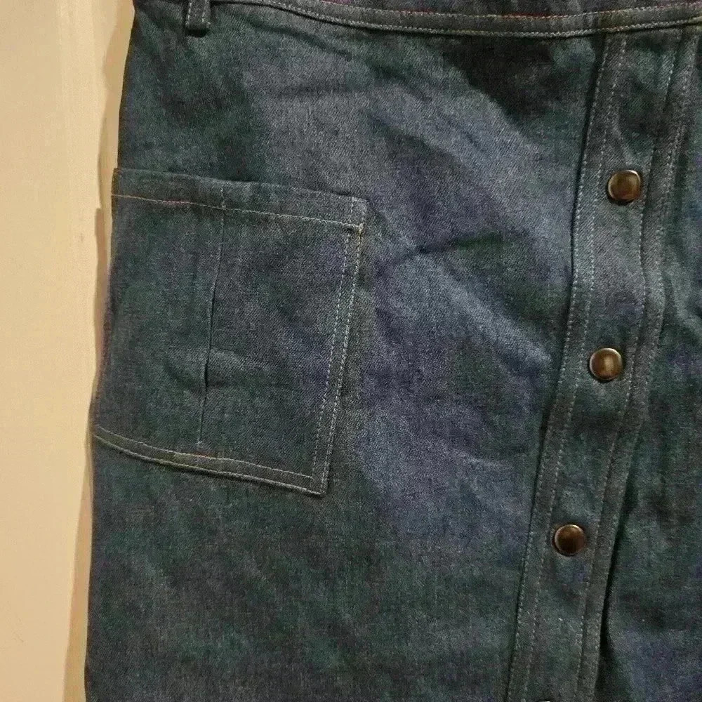 P7442 j.o.a. Los Angeles denim mini skirt asymmetrical slant button front large - Picture 4 of 7